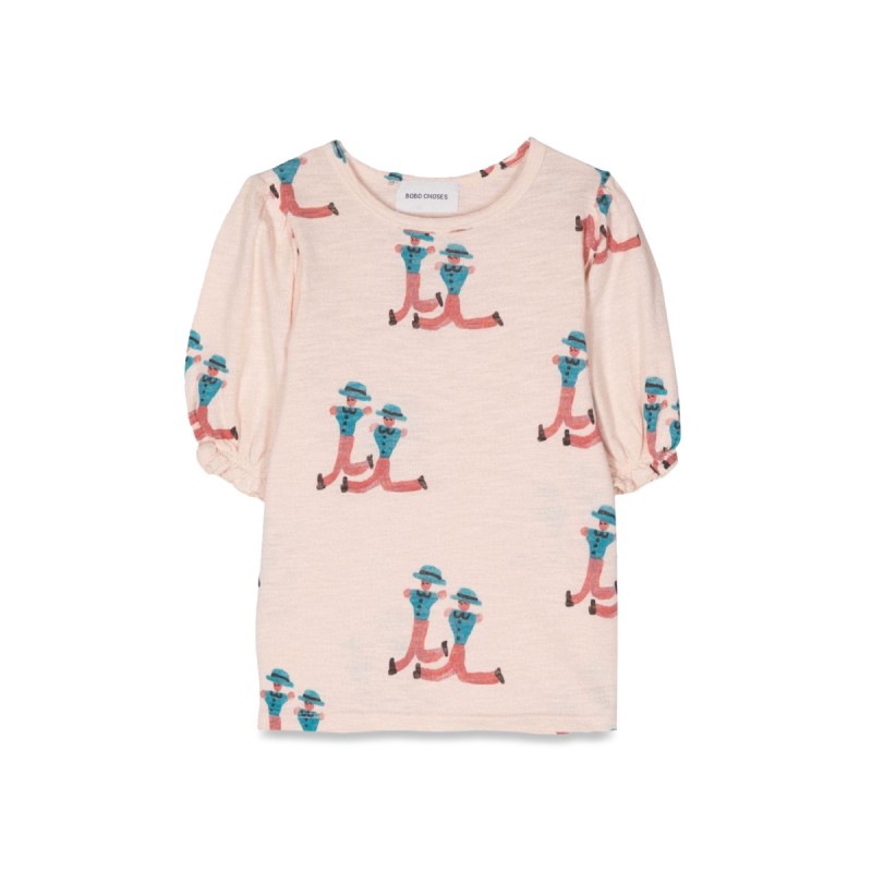 dancing giants all over puffed sleeves t-shirt