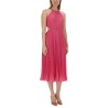 PLEATED GEORGETTE DRESS WITH CUT-OUT DETAILS