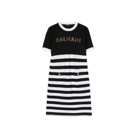 logo knit dress and stripes