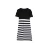 logo knit dress and stripes