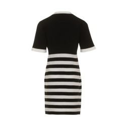 logo knit dress and stripes