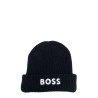 beanie with contrasting logo