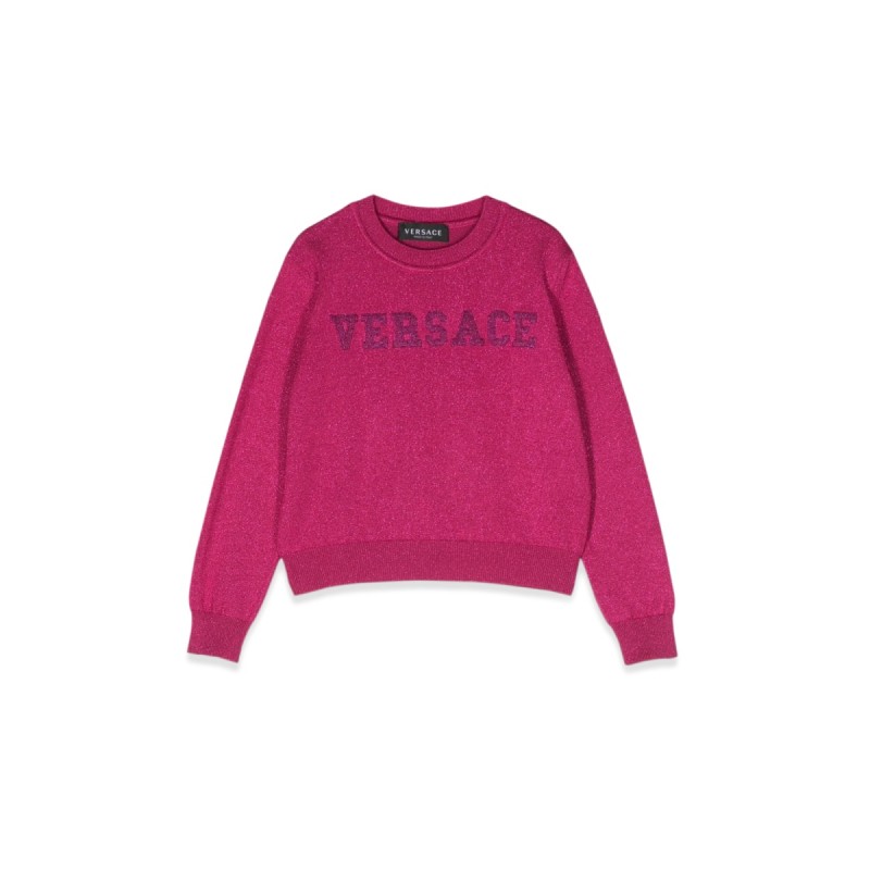 crew neck pullover with embroidered logo