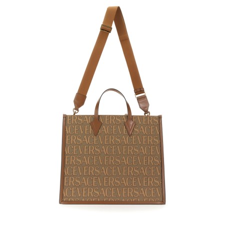 SHOPPER BAG WITH ALLOVER LOGO