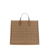 SHOPPER BAG WITH ALLOVER LOGO