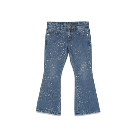 glitter print jeans