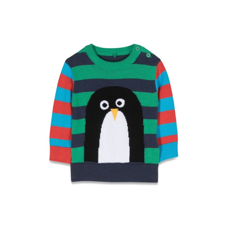 penguin stripes crew neck pullover