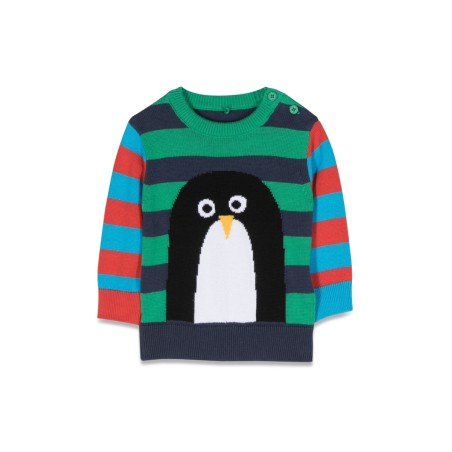 penguin stripes crew neck pullover