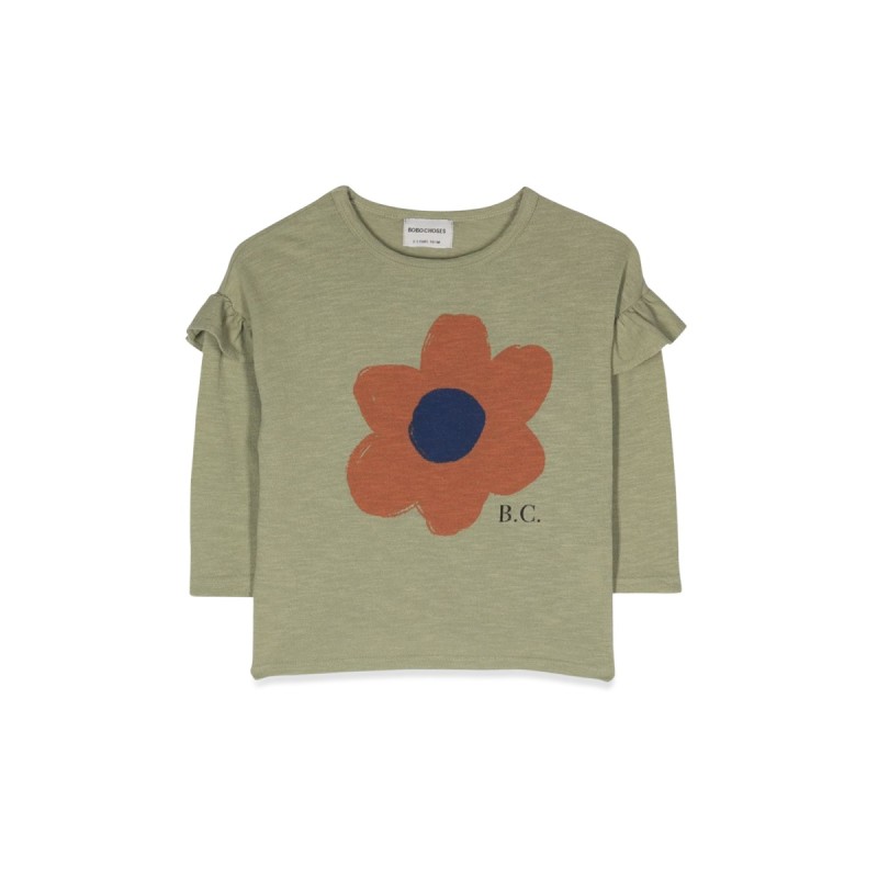 big flower ruffle t-shirt