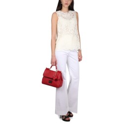 LOGOED STRETCH LACE TOP