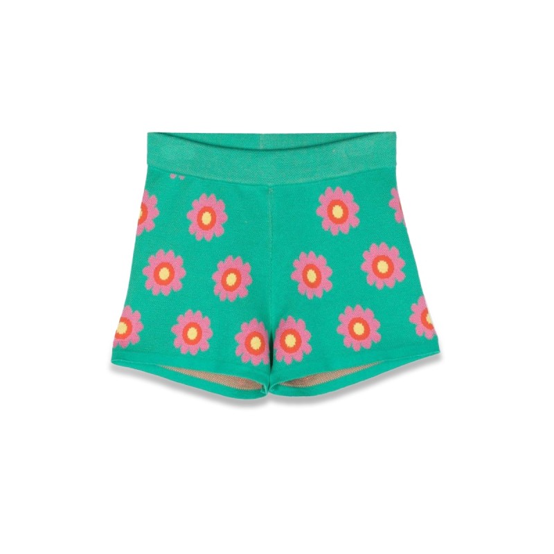 knitted flower shorts