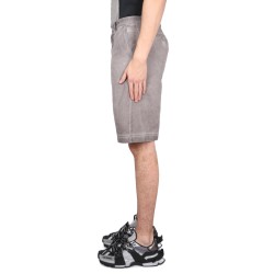 BERMUDA SHORTS WITH LOGO PLAQUE