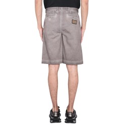 BERMUDA SHORTS WITH LOGO PLAQUE