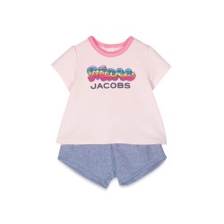 multicolor logo t-shirt and shorts