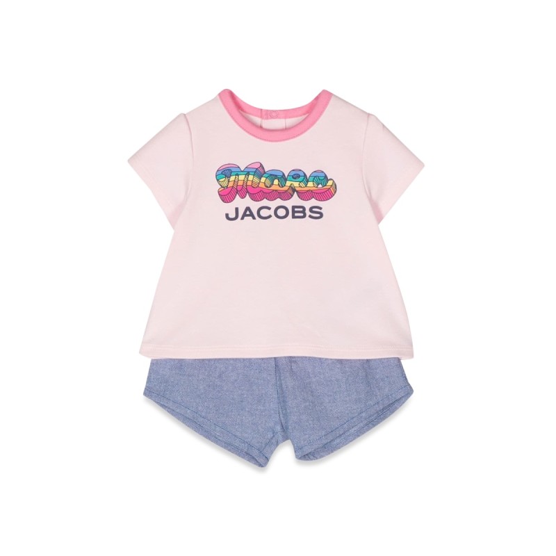 multicolor logo t-shirt and shorts