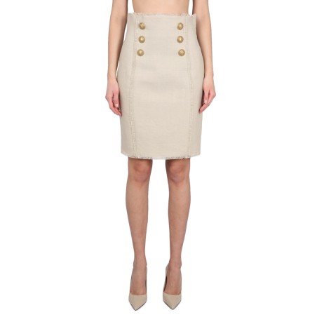 LINEN MIDI SKIRT