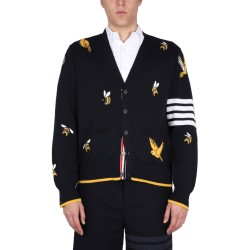 CARDIGAN WITH BIRDS AND BEES INLAYS