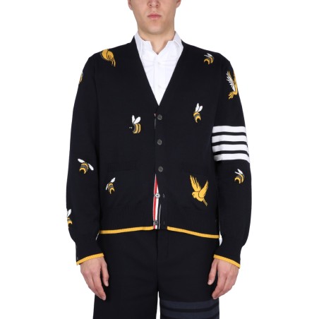 CARDIGAN WITH BIRDS AND BEES INLAYS