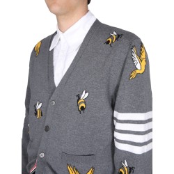 CARDIGAN WITH BIRDS AND BEES INLAYS