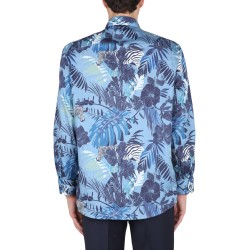 FOLIAGE AND ZEBRA PRINT SHIRT