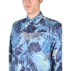FOLIAGE AND ZEBRA PRINT SHIRT
