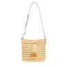 PERFORATED RAFFIA SHOULDER BAG