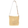 PERFORATED RAFFIA SHOULDER BAG