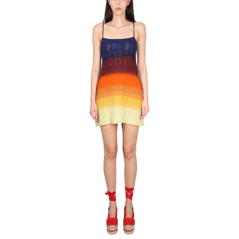 SHADED WOOL MINI DRESS