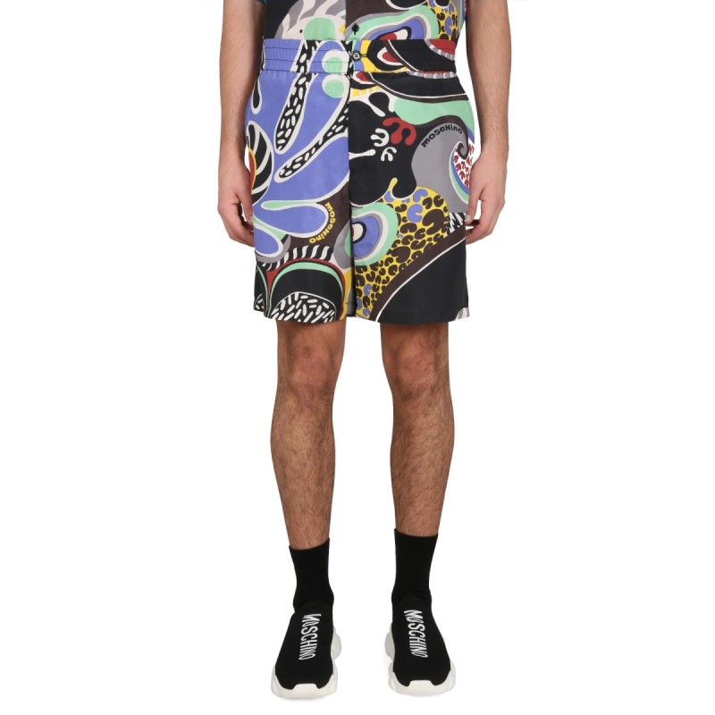 PSYCHEDELIC PRINT BERMUDA SHORTS