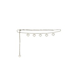 CRYSTAL BELT WITH HEART PENDANTS