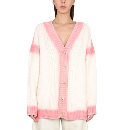 PATENT LEATHER EFFECT PALM CARDIGAN