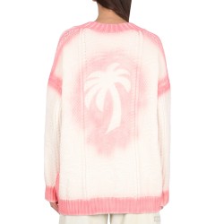 PATENT LEATHER EFFECT PALM CARDIGAN