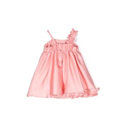 ruffled satin dress