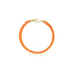 GLASS AND BRASS BEAD NECKLACE