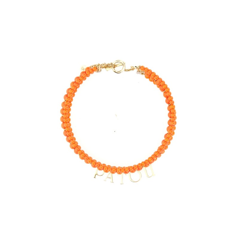 GLASS AND BRASS BEAD NECKLACE