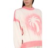 PATENT LEATHER EFFECT PALM SWEATER