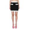 HEART BUTTONS CREPE MINISKIRT