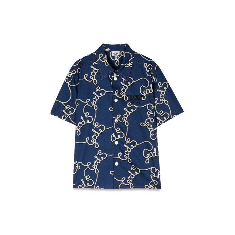 logo patterned short sleeve shirt