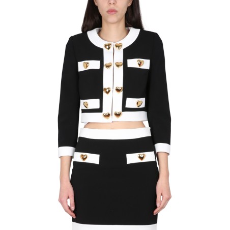 HEART BUTTONS CREPE JACKET