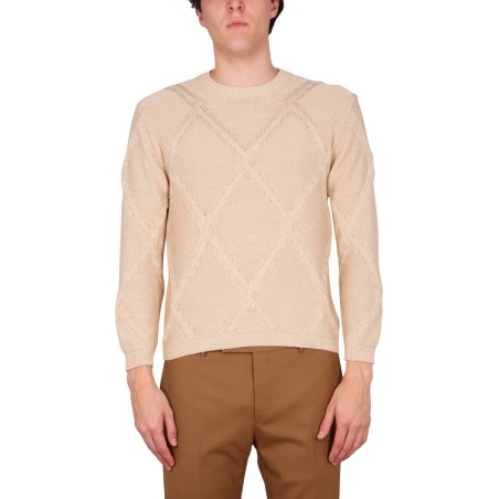 COTTON CABLE STITCH CREW NECK SWEATER