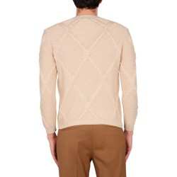 COTTON CABLE STITCH CREW NECK SWEATER