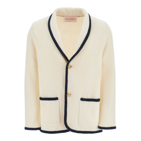 men's cotton and wool jacket in butter color with shawl collar