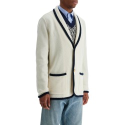 men's cotton and wool jacket in butter color with shawl collar