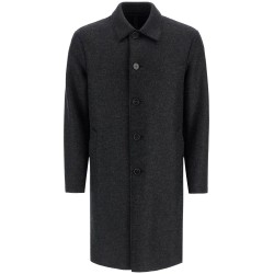 single-breasted pressed wool coat