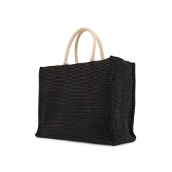 large raffia effect tote bag