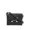 black calfskin shopping bag with distinctive closure