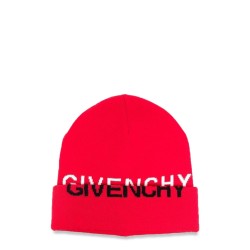 KNITTED HAT GIVENCHY "SPLIT" JACQUARD PATTERN ON HAT AND TURN-UP EDGE.