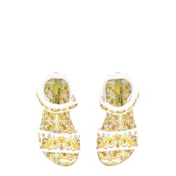 yellow azulejos print nappa calfskin sandal