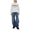 SWEATSHIRT WITH BRUSHED LOGO PRINT
