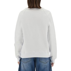 SWEATSHIRT WITH BRUSHED LOGO PRINT